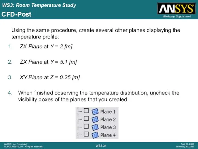 CFD-Post ZX Plane at Y = 2 [m] ZX Plane