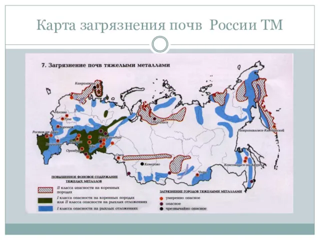 Карта загрязнения почв России ТМ