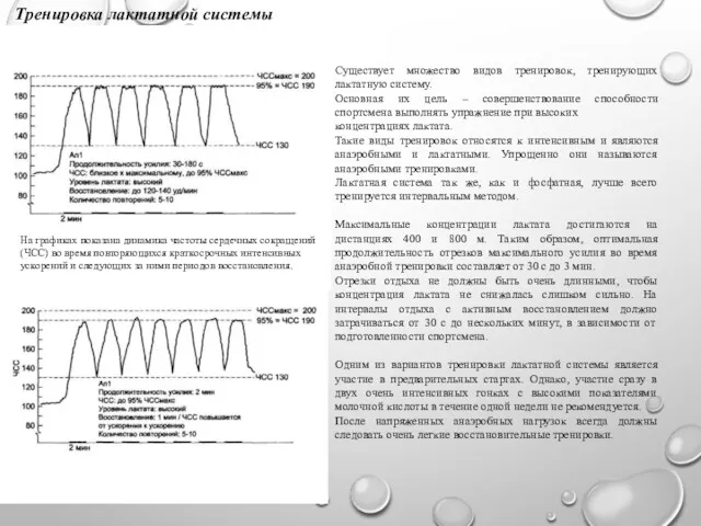 Существует множество видов тренировок, тренирующих лактатную систему. Основная их цель