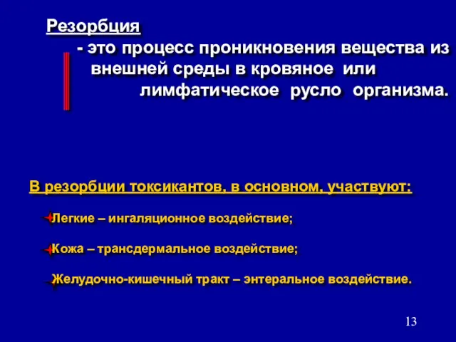 Резорбция - это процесс проникновения вещества из внешней среды в кровяное или лимфатическое