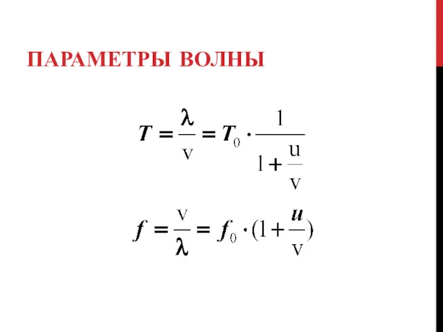 ПАРАМЕТРЫ ВОЛНЫ