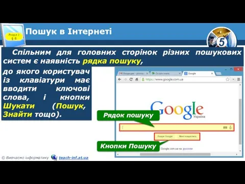 Пошук в Інтернеті Розділ 2 § 8 Спільним для головних