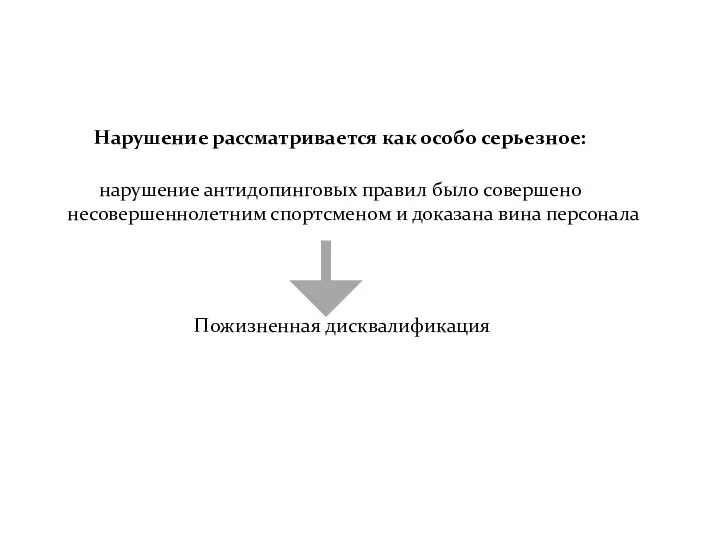 Нарушение рассматривается как особо серьезное: нарушение антидопинговых правил было совершено