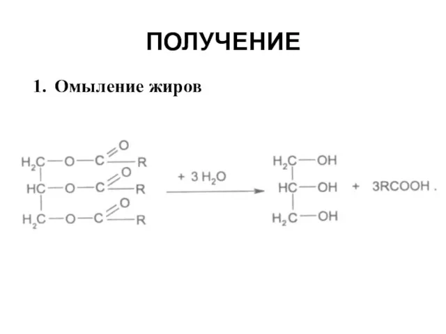 ПОЛУЧЕНИЕ Омыление жиров пропилен