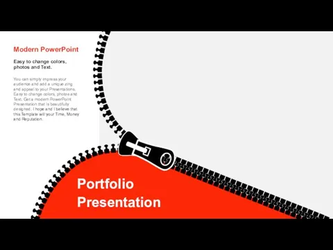 Modern PowerPoint Easy to change colors, photos and Text. You