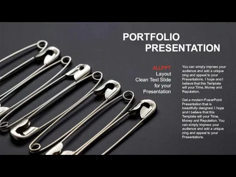 PORTFOLIO PRESENTATION ALLPPT Layout Clean Text Slide for your Presentation