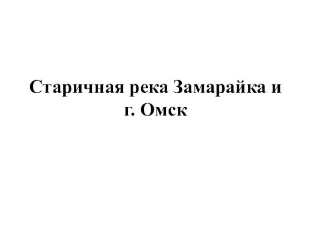 Старичная река Замарайка и г. Омск