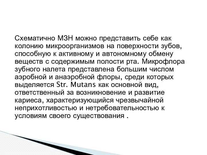 Схематично МЗН можно представить себе как колонию микроорганизмов на поверхности