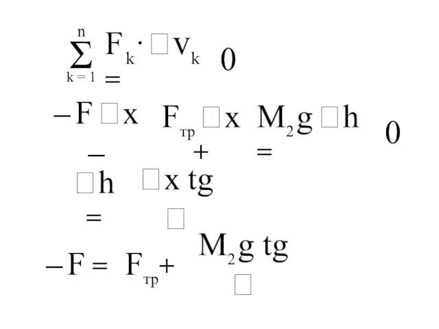 0 – F x – Fтр x + M2 g