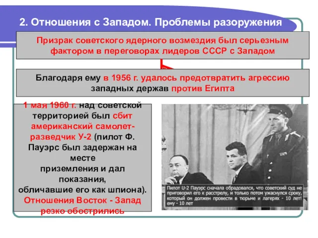 2. Отношения с Западом. Проблемы разоружения Призрак советского ядерного возмездия