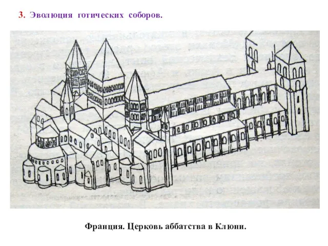 Франция. Церковь аббатства в Клюни. 3. Эволюция готических соборов.