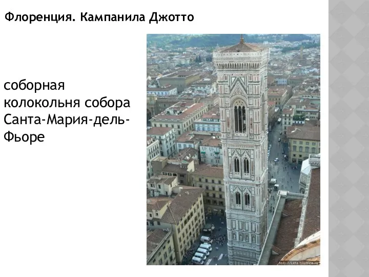 Флоренция. Кампанила Джотто соборная колокольня собора Санта-Мария-дель-Фьоре