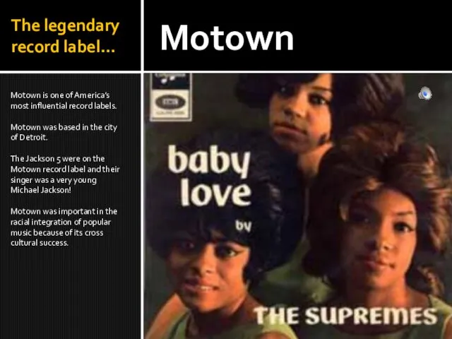 The legendary record label… Motown is one of America’s most