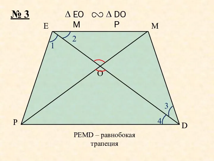 P M D E O № 3 PEMD – равнобокая трапеция 1 2 3 4