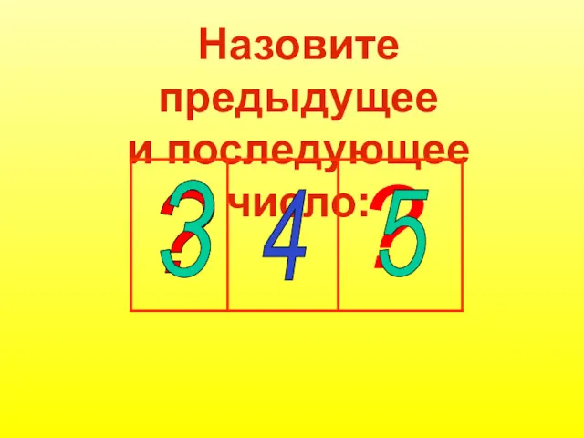 Назовите предыдущее и последующее число: 4 ? ? 3 5