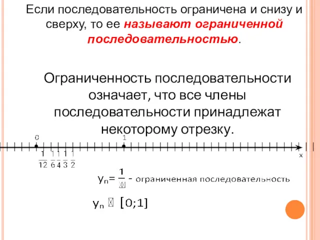 Если последовательность ограничена и снизу и сверху, то ее называют