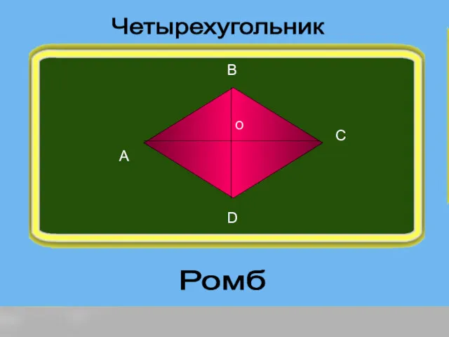 Ромб Четырехугольник А B D C О