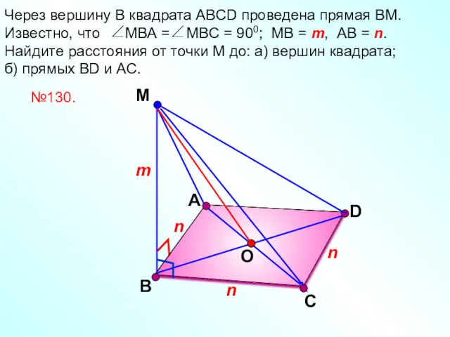 А М D Через вершину В квадрата АВСD проведена прямая