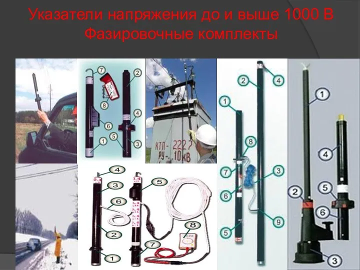 Указатели напряжения до и выше 1000 В Фазировочные комплекты