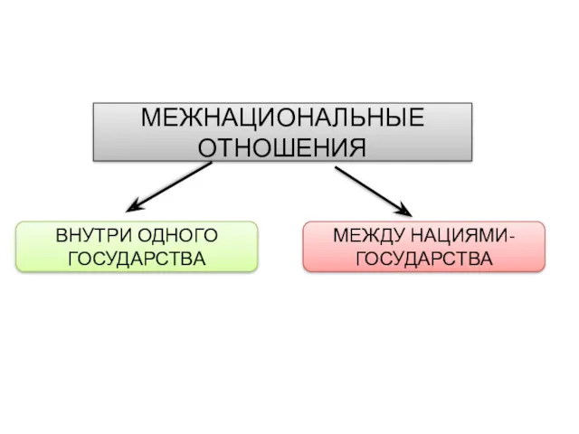 МЕЖНАЦИОНАЛЬНЫЕ ОТНОШЕНИЯ ВНУТРИ ОДНОГО ГОСУДАРСТВА МЕЖДУ НАЦИЯМИ-ГОСУДАРСТВА