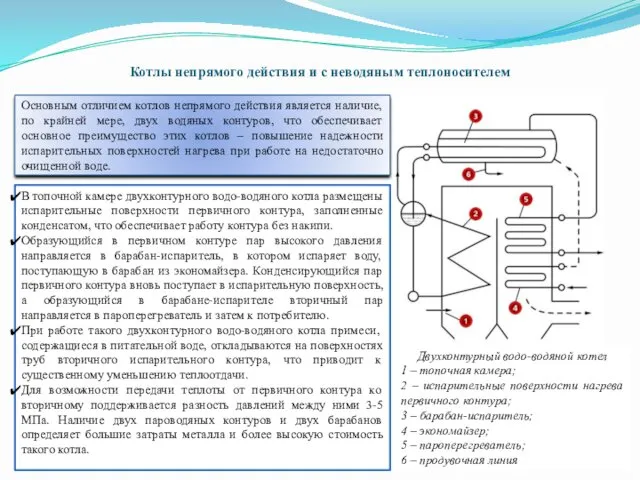 Котлы непрямого действия и с неводяным теплоносителем Двухконтурный водо-водяной котел