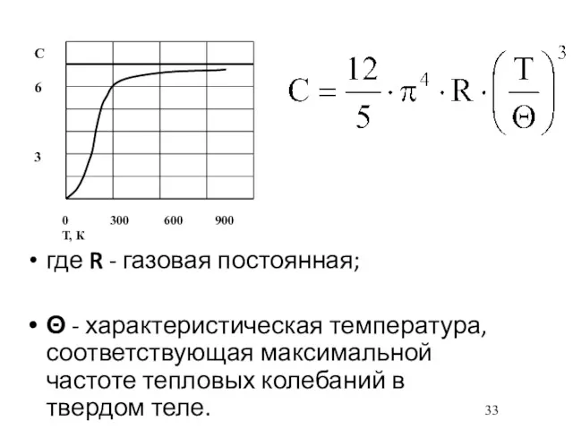где R - газовая постоянная; Θ - характеристическая температура, соответствующая