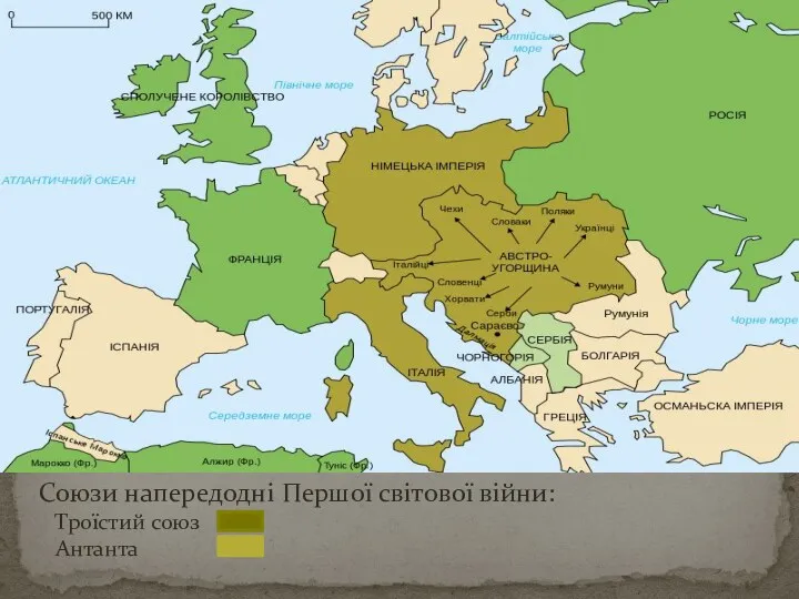 Союзи напередодні Першої світової війни: Троїстий союз Антанта