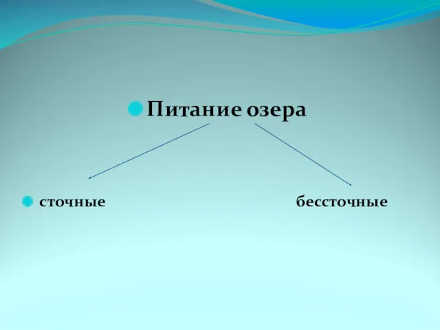 Питание озера сточные бессточные