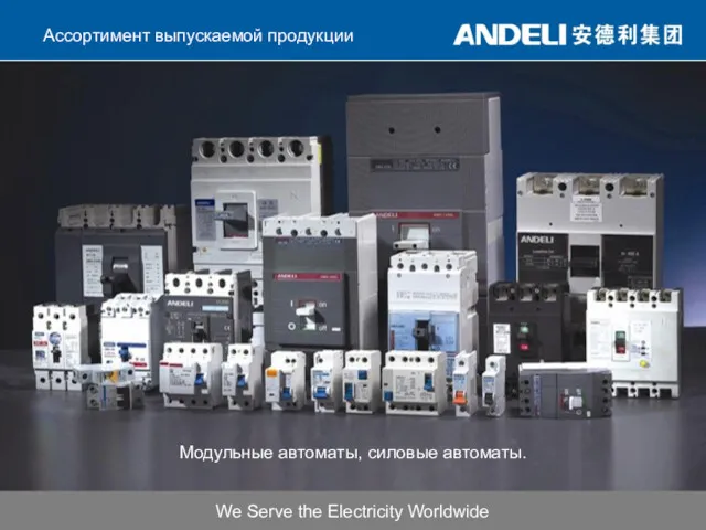 We Serve the Electricity Worldwide Модульные автоматы, силовые автоматы. Ассортимент выпускаемой продукции