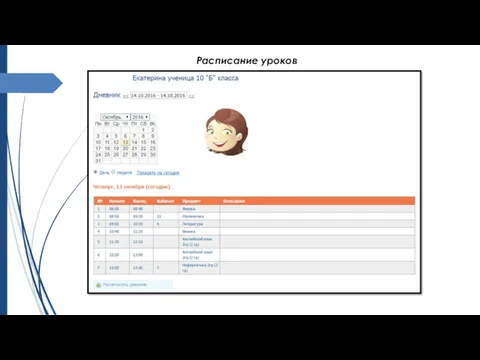 Расписание уроков