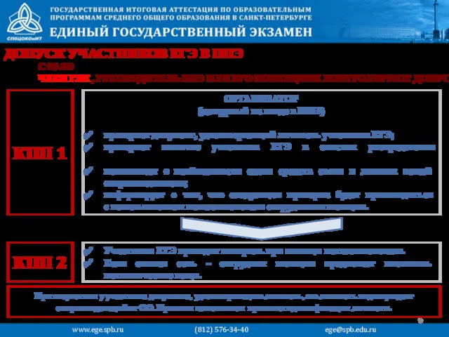 ДОПУСК УЧАСТНИКОВ ЕГЭ В ППЭ С 09.00 ЧЛЕН ГЭК ,