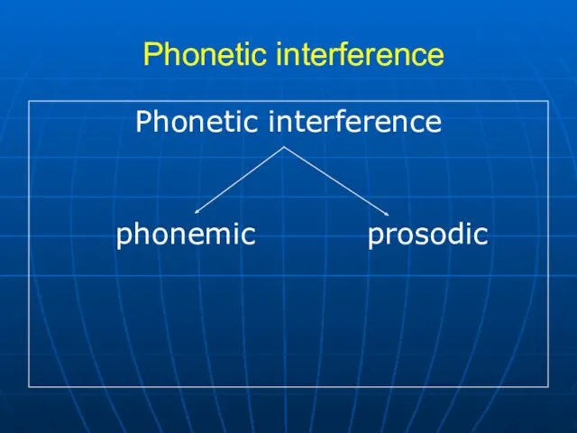 Phonetic interference Phonetic interference phonemic prosodic