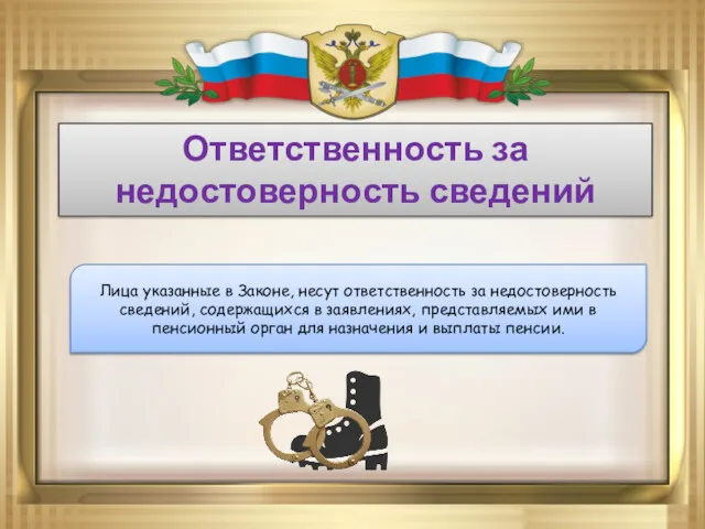 Ответственность за недостоверность сведений Лица указанные в Законе, несут ответственность