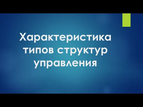 Характеристика типов структур управления