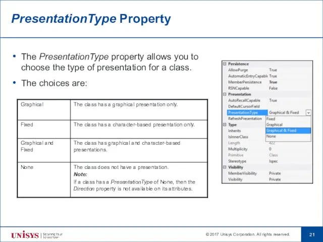 PresentationType Property The PresentationType property allows you to choose the type of presentation