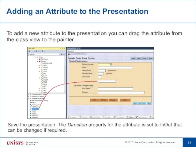 Adding an Attribute to the Presentation To add a new attribute to the