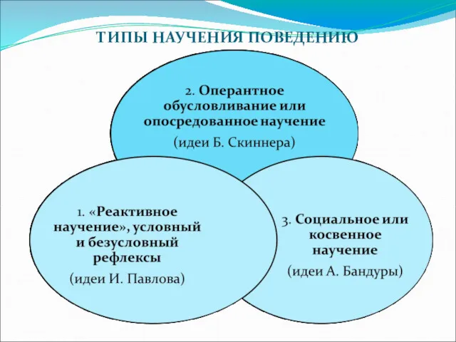 ТИПЫ НАУЧЕНИЯ ПОВЕДЕНИЮ