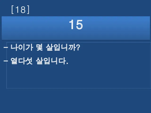 [18] 15 나이가 몇 살입니까? 열다섯 살입니다.