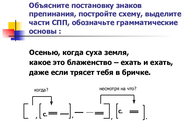 Объясните постановку знаков препинания, постройте схему, выделите части СПП, обозначьте