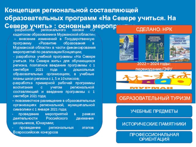 Концепция региональной составляющей образовательных программ «На Севере учиться. На Севере