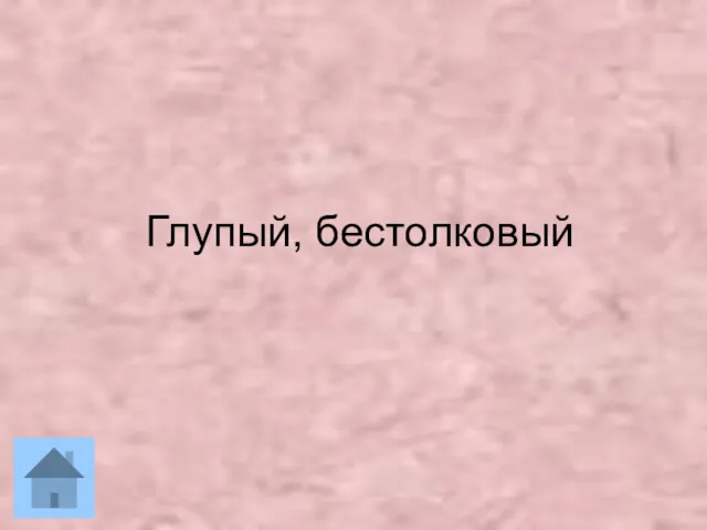 Глупый, бестолковый