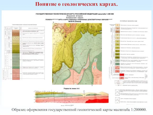 Понятие о геологических картах. Образец оформления государственной геологической карты масштаба 1:200000.