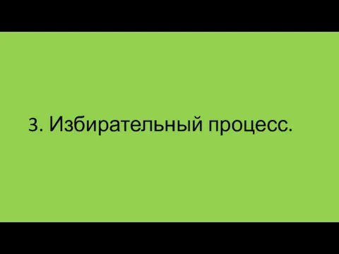 3. Избирательный процесс.