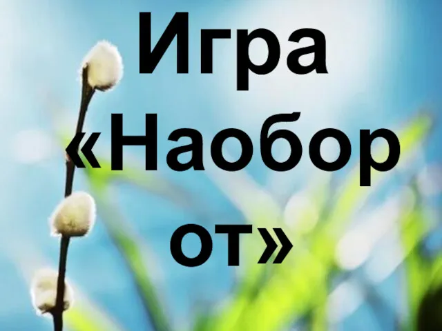 Игра «Наоборот»