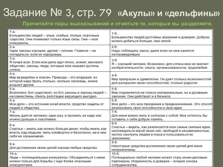 Урок 21 Задание № 3, стр. 79 «Акулы» и «дельфины»