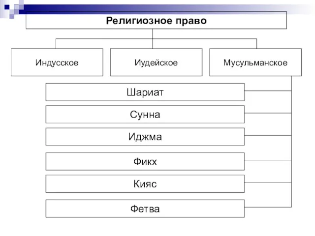 Религиозное право Индусское Иудейское Мусульманское Шариат Сунна Иджма Фикх Кияс Фетва