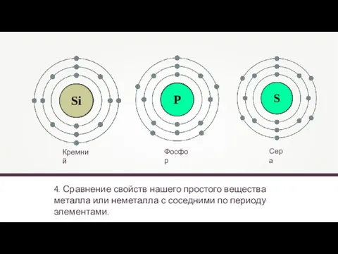 4. Сравнение свойств нашего простого вещества металла или неметалла с