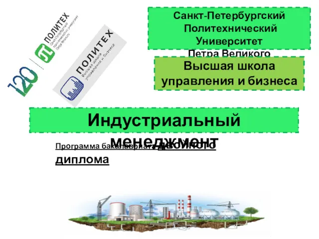 Санкт-Петербургский Политехнический Университет Петра Великого Высшая школа управления и бизнеса Программа бакалавриата двойного диплома Индустриальный менеджмент