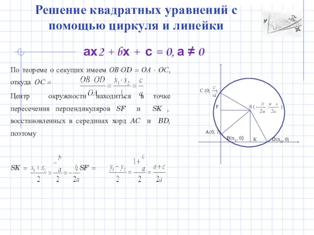 По теореме о секущих имеем ОВ∙ОD = ОА ∙ ОС,