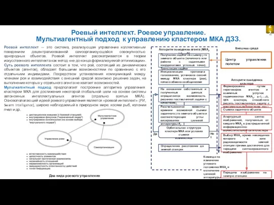 Роевый интеллект. Роевое управление. Мультиагентный подход к управлению кластером МКА